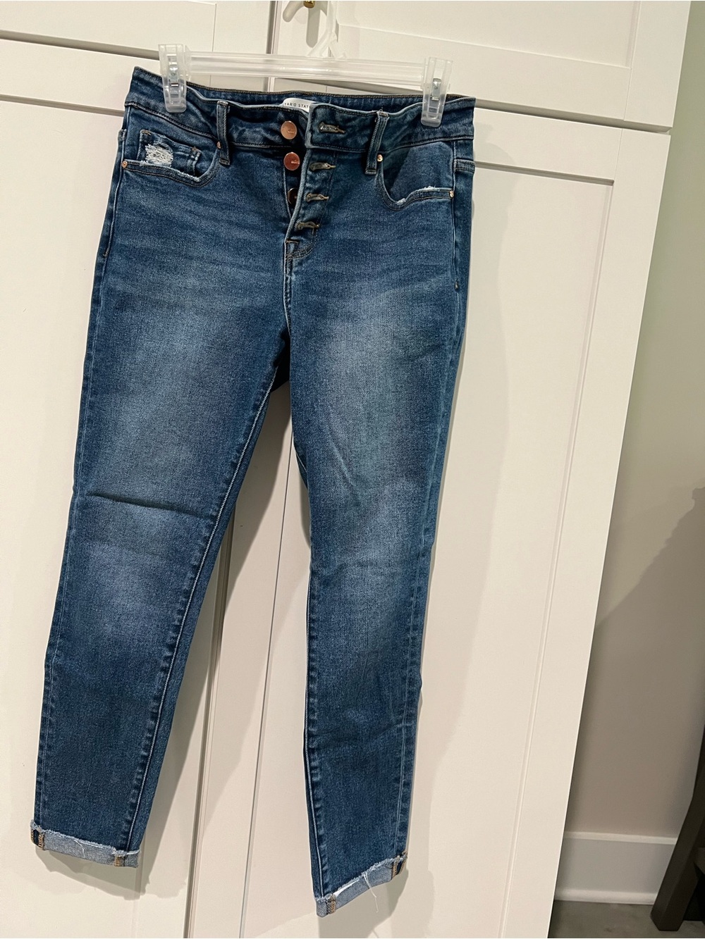 Altar'd State Dark Blue High-Rise Cropped Jeans